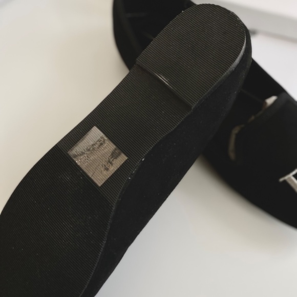 YRU F*€K you lavish demonia flat slip on suede black shoes size 9/39 - Picture 5 of 8